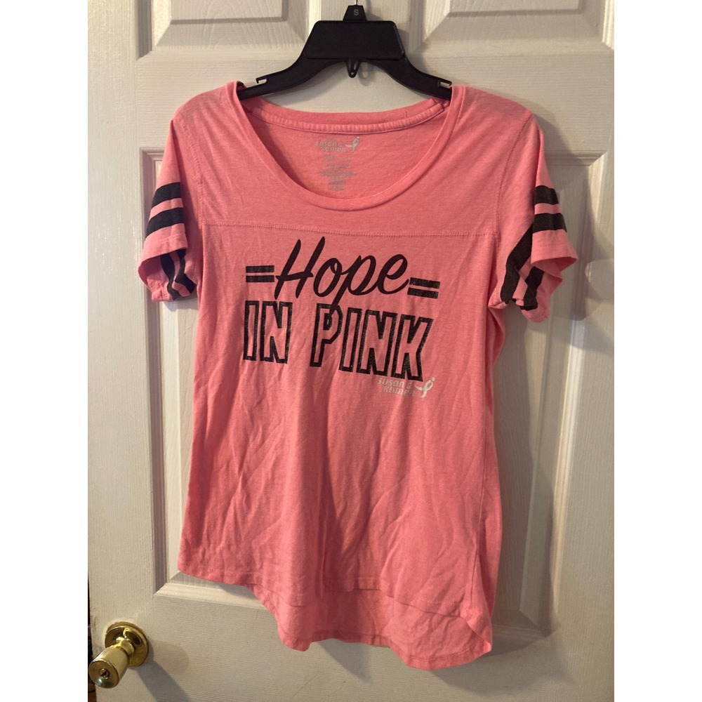 Susan G Komen Hope In Pink Breast Cancer Awareness Graphic Tee Shirt Medium